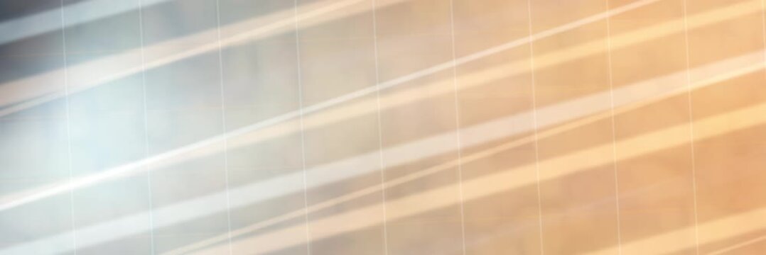 Peach, silver and pale blue diagonal light streaks over a geometric grid, website banner seamless loop animation with a soft corporate motion backdrop