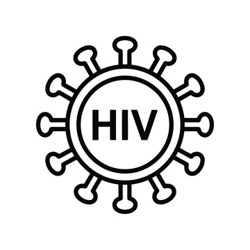HIV virus icon. Medical symbol for human immunodeficiency virus infection.