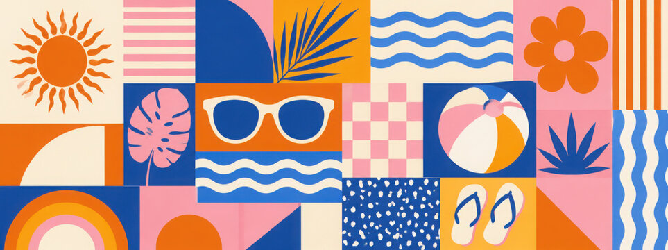 Pair of beach chairs under a sunshade, designed for rest and casual outdoor enjoyment, summer holiday