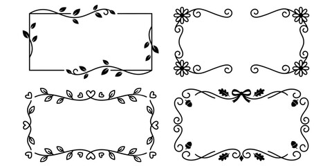 Decorative Floral Vine Border Frame Ornamental Set © GraphixReza