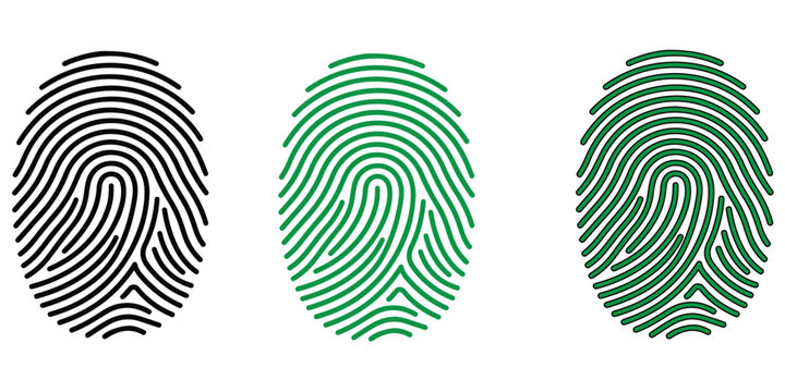 Fingerprint identification set of three prints