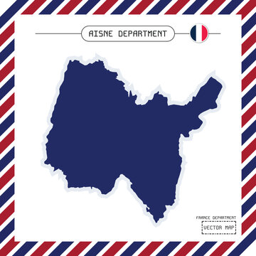 Detailed vector map of Aisne Department, France. Clean administrative silhouette ideal for travel guides, educational projects, GIS, infographics, presentations and regional design.