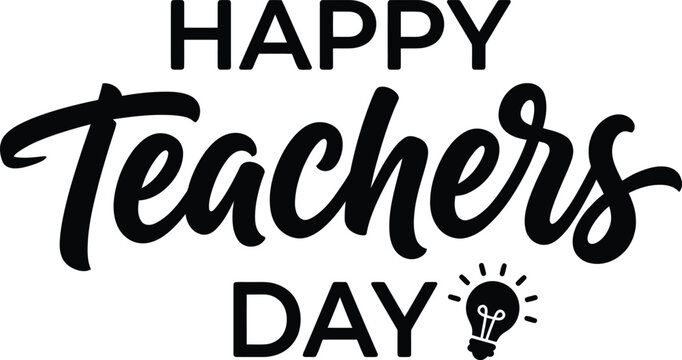 Happy Teachers Day card with lightbulb moment