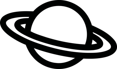Stylized Planet Saturn Icon with Rings, Minimalist Space Graphic, Vector Art © Cimong