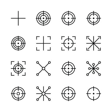 Geometric Print Registration Mark Elements for Editorial and Print Production Vector Bundle