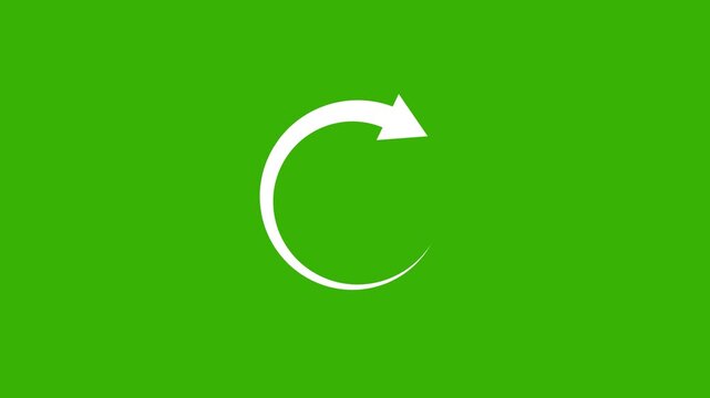 Loading circle animation, Animation spinning load icon with alpha layer green background, waiting for download. Arrow loading