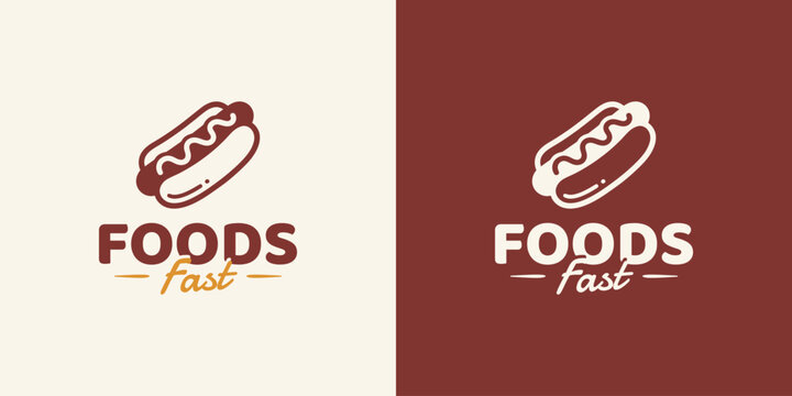 Hot dog vector logo design with a modern, simple, clean, and abstract style. Icon for businesses, restaurants, and personal branding.