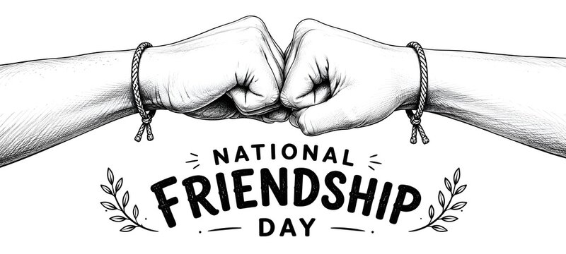 National friendship day fist bump illustration