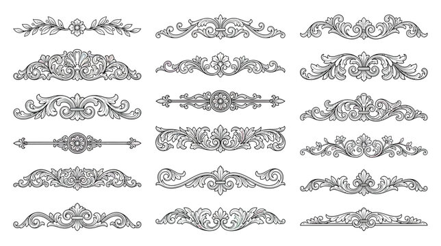 Ornate Decorative Flourish Elements Collection