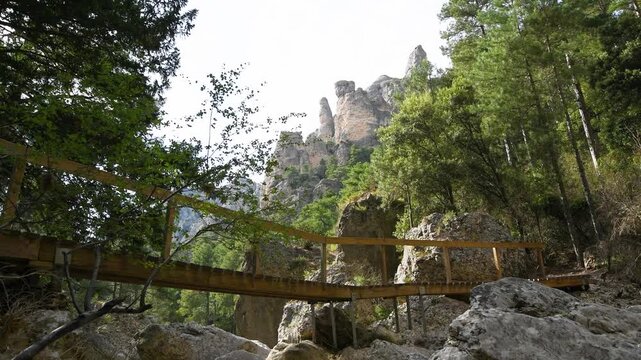 Spectacular Rocky Canyon with Crystal River and Wooden Walkway Trail