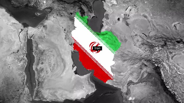 Iran Map Animation 4K &ndash; Country Border Zoom, Political Map, Geographic Location Motion Graphics