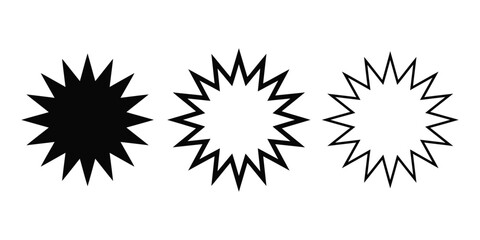 Comic burst icon silhouette vector, bold outline and line art isolated illustration © MYF