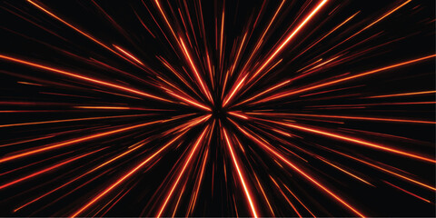 Abstract streaks of red light emanating from a central point with abstract background art speed lines energy burst pattern science fiction motion light effect © Muhammad