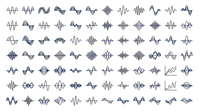 Abstract Sound Waveforms and Audio Signals Collection