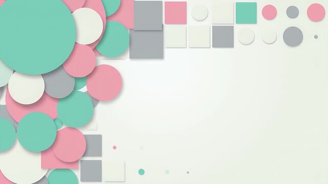 Abstract Background Design With Colorful Geometric Shapes Circles And Squares For Modern Graphic Projects And Creative Layouts