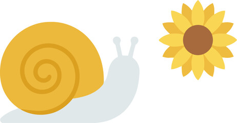 Cute snail and sunflower © Taslima