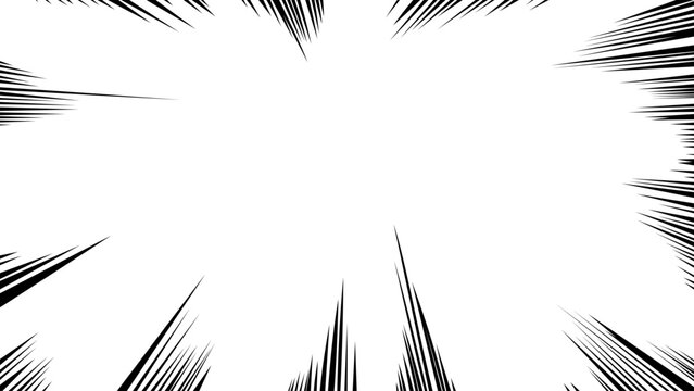 Dynamic manga speed lines frame with empty center for comic action scenes, dramatic impact, speech bubbles, text placement, anime motion effects, and graphic novel backgrounds.