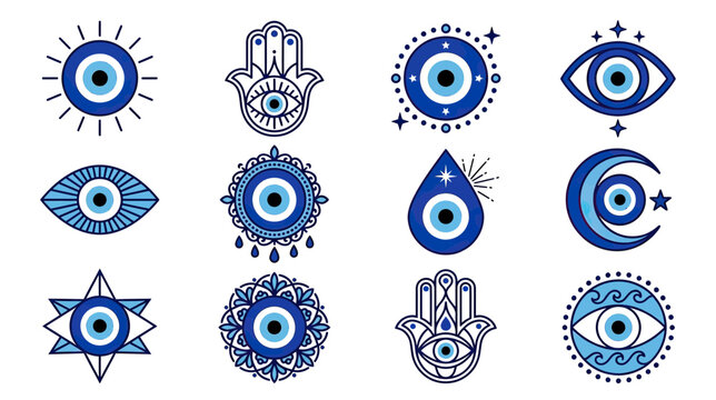 Set of Evil Eye Symbols and Talismans