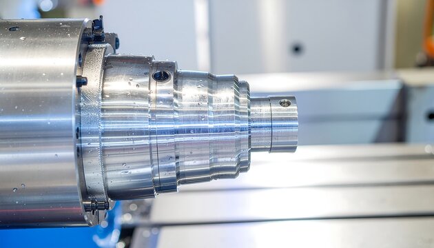 Precision CNC lathe machine cutting metal with high accuracy