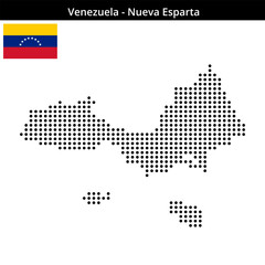 Fototapeta premium Map of Venezuela region Nueva-Esparta in medium size dots