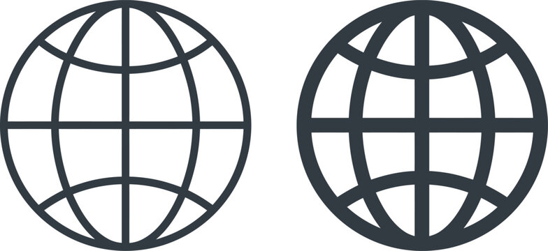 Set of globe icons