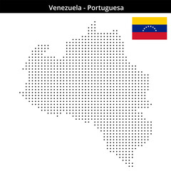 Fototapeta premium Map of Venezuela region Portuguesa in small size square dots