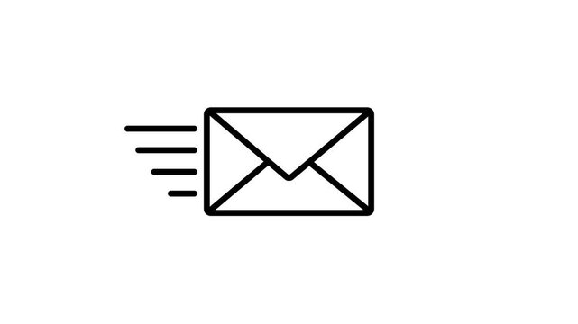 Mail email message sending envelope icon, on alpha transparent background