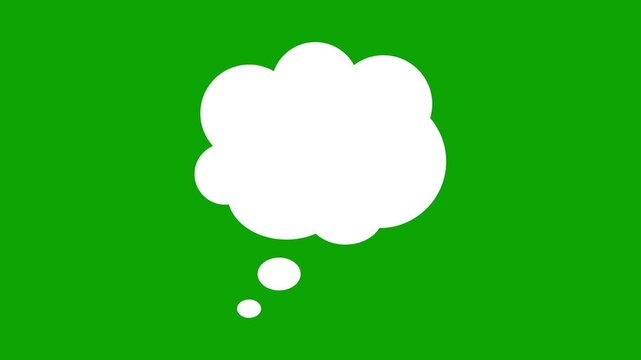 thinking cloud chat speech bubble animated video, on alpha transparent background