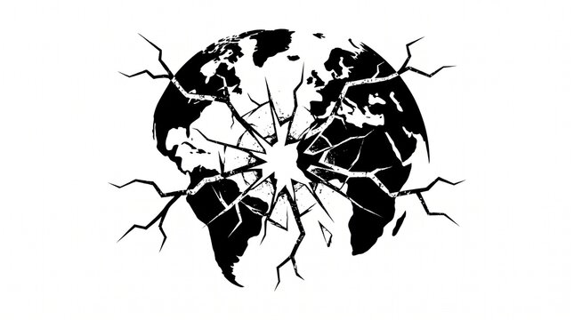 A shattered circle radiates fractal cracks outward, symbolizing resilience, chaos, beauty, and the hidden geometry of broken surfaces in nature.