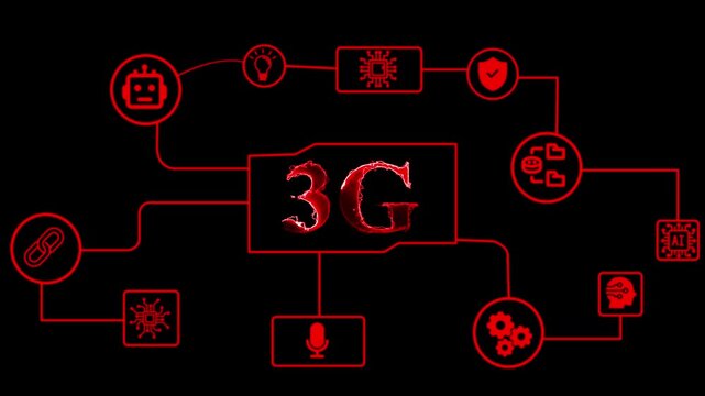 3G network connection concept. Digital data transfer and mobile communication technology.