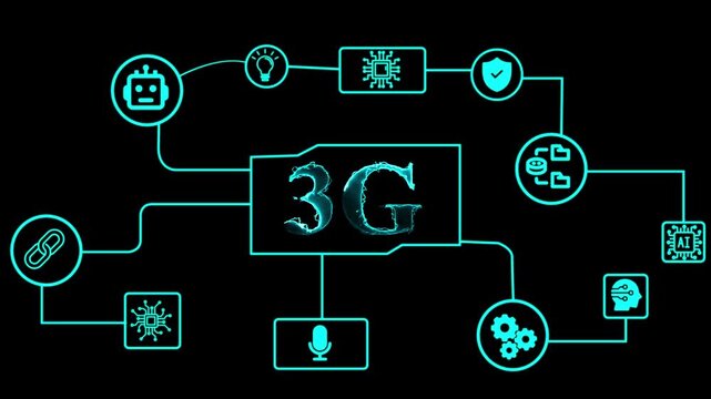3G network connection concept. Digital data transfer and mobile communication technology.