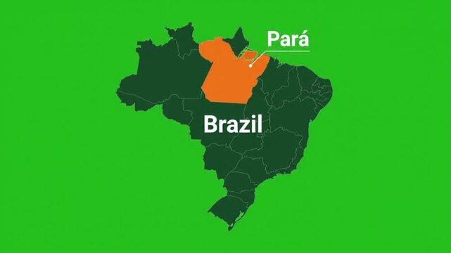 Digital map illustration of brazil highlighting para state