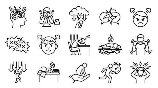 Collection of expressive cartoon emotions and reactions.