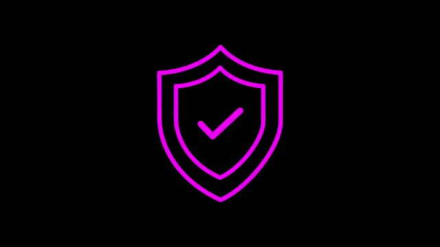 Shield Checkmark Icon Animation &ndash; Secure Protection Verification Symbol, 4K Stock Video. animation video.