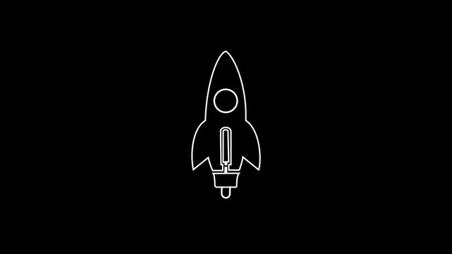 Rocket liner icon animation on a transparent background. 4K. animation video.
