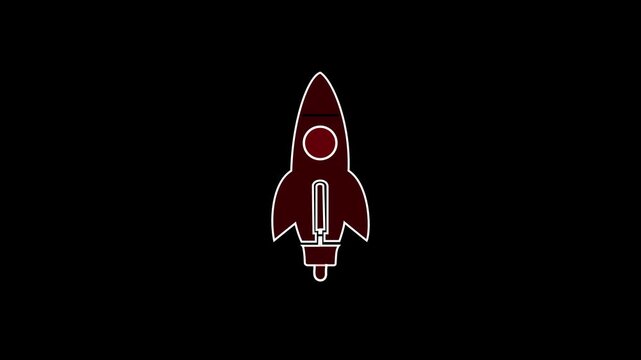 Rocket liner icon animation on a transparent background. 4K. animation video.