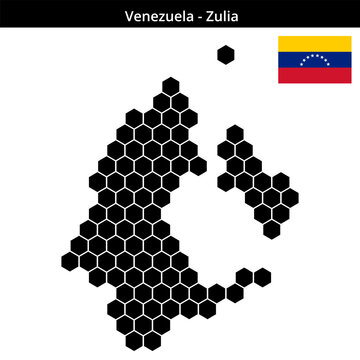 Map of Venezuela region Zulia in larger hexagonal shaped dots
