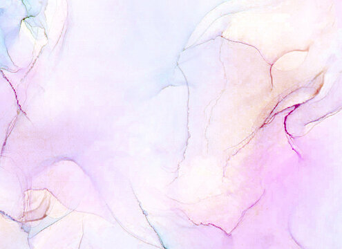 Soft Pastel Alcohol Ink Abstract Background in Pink and Blue