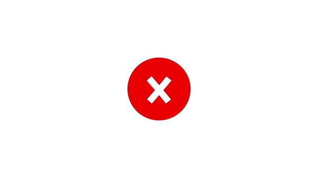 Cross mark in red circle with white cross represents rejection. Suitable for illustrating denied, canceled, or failed concepts professionally. 4k video