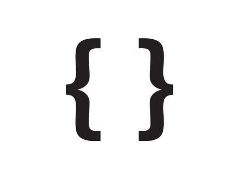 A simple bracket symbol on a white background