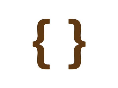 A simple bracket symbol on a white background