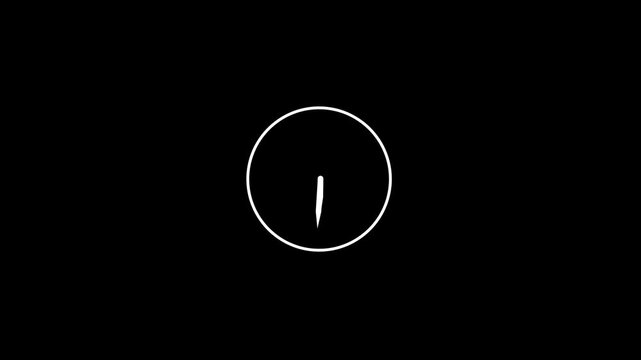 Clock spinning on transparent background with alpha channel. Stopwatch animation. watch animation. Clock icon flat style 24 hours day fast speed with moving timer clock