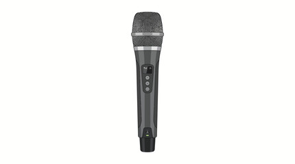 Naklejka premium Wireless microphone flat vector illustration for audio recording and vocal broadcast isolated on white for podcasting