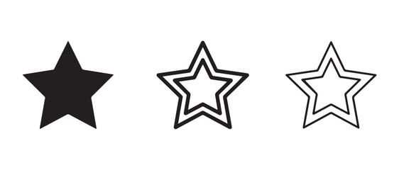 Fototapeta premium star icons with varying fill styles for graphic design and illustration projects