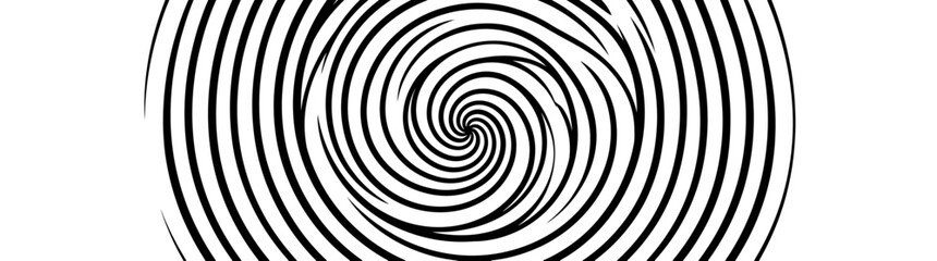 Fototapeta premium Black and white abstract spiral vortex pattern