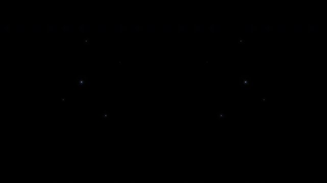 Glowing white magic light stars line effect, magic dust, pixie dust path, christmas stars isolated on black screen, luxury white glitter sparkles star trail, fairy sparkle burst, 4k video