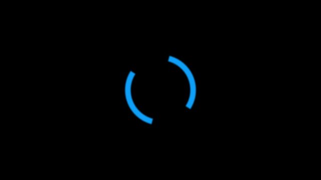 Minimalist loading spinner animation. Circular progress bar on dark 4k background. Loading progress bar motion loading symbol buffering