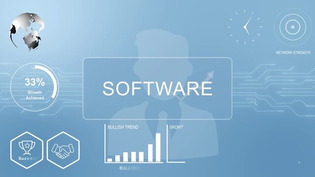 Software, Businessman with Hologram Concept