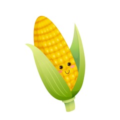 Cute Sweet Corn Cartoon Vector Illustration