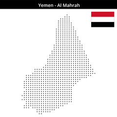 Fototapeta premium Map of Yemen region Al-Mahrah in small size square dots